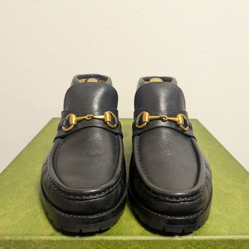 美品　GUCCI　ホースビットローファー　アンクルブーツ　ヴィンテージ　黒　39