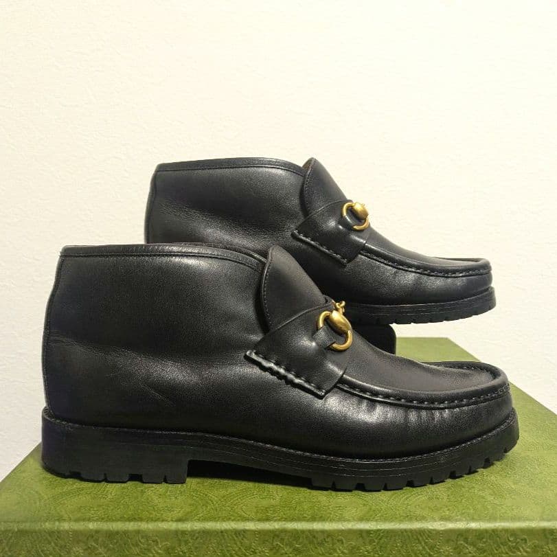 美品　GUCCI　ホースビットローファー　アンクルブーツ　ヴィンテージ　黒　39