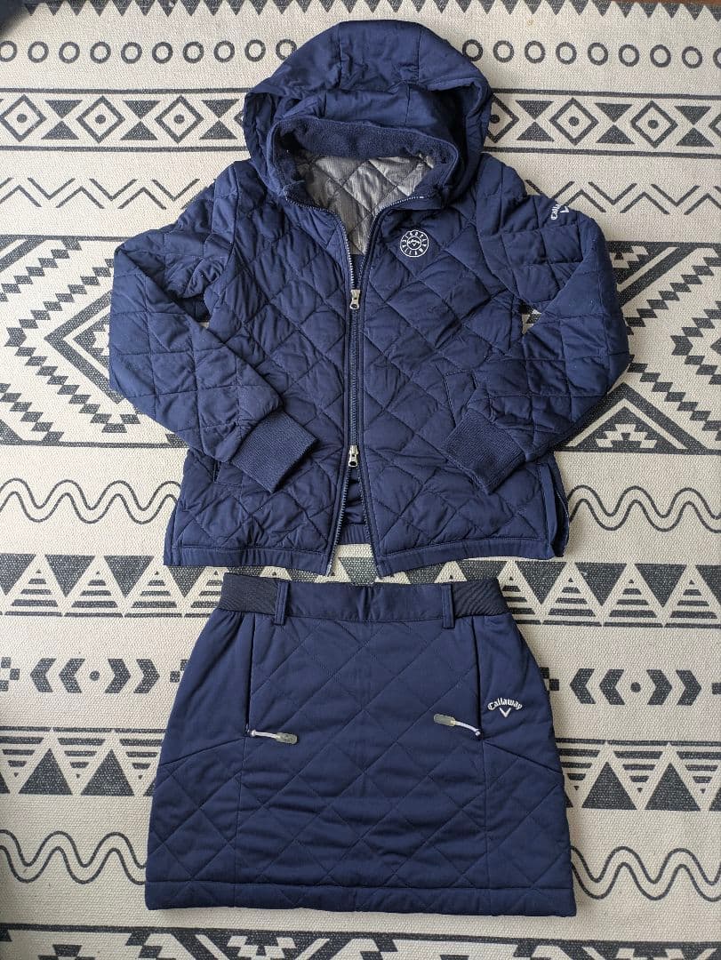 Callaway ネイビー キルティングジャケットとスカートセット