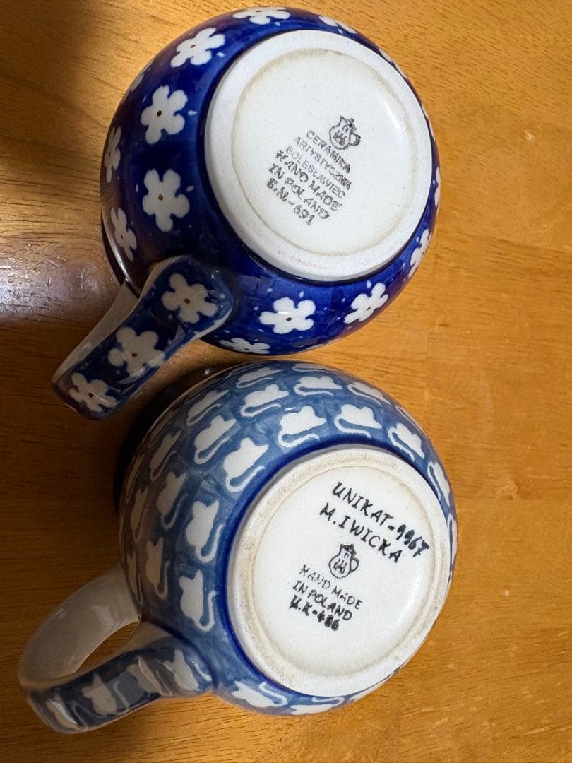 USED ポーリッシュポタリー　大皿2枚　マグカップ2個