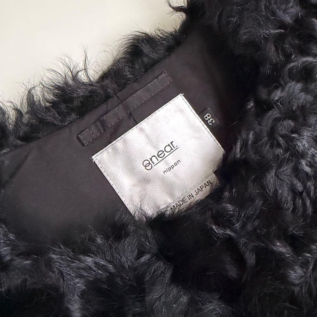 near.nippon ♡ 黒 ラムファー ジレ ベスト リアルファー 羊