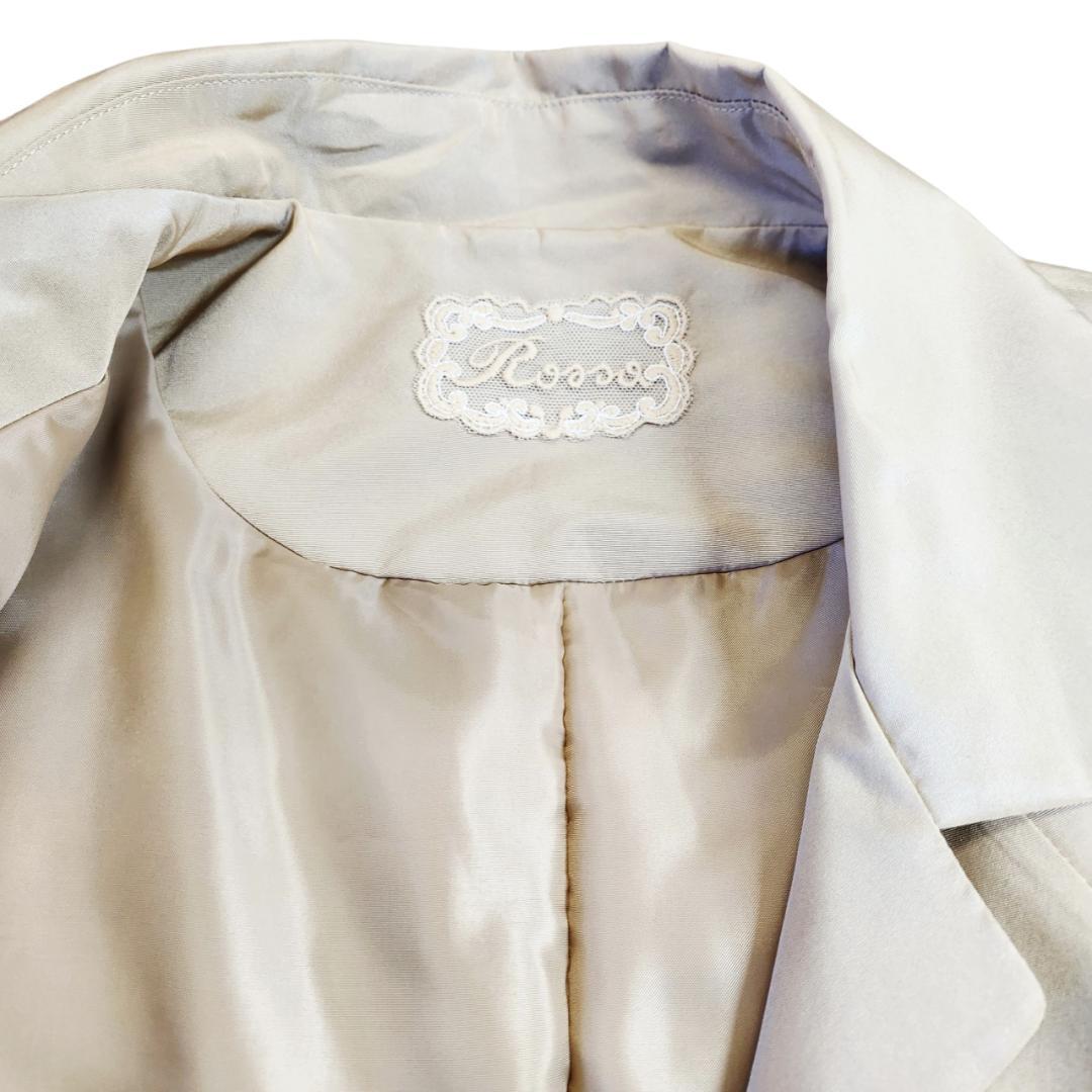 インポートロッサ　中綿コート　ベージュ　レース張り付け　コート　42