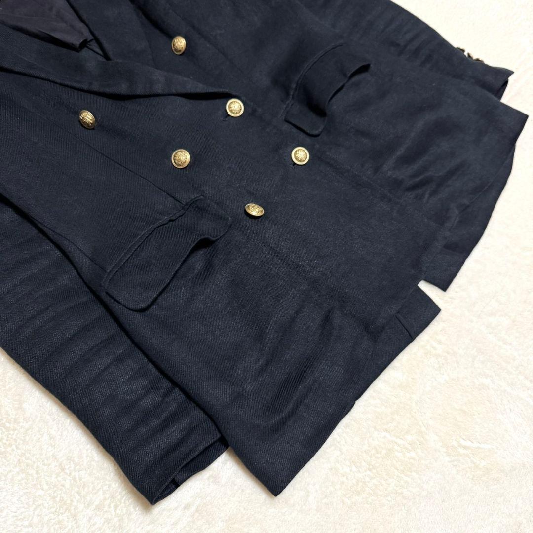 カレンソロジー 2022年 リネン ダブルジャケット 金釦 黒