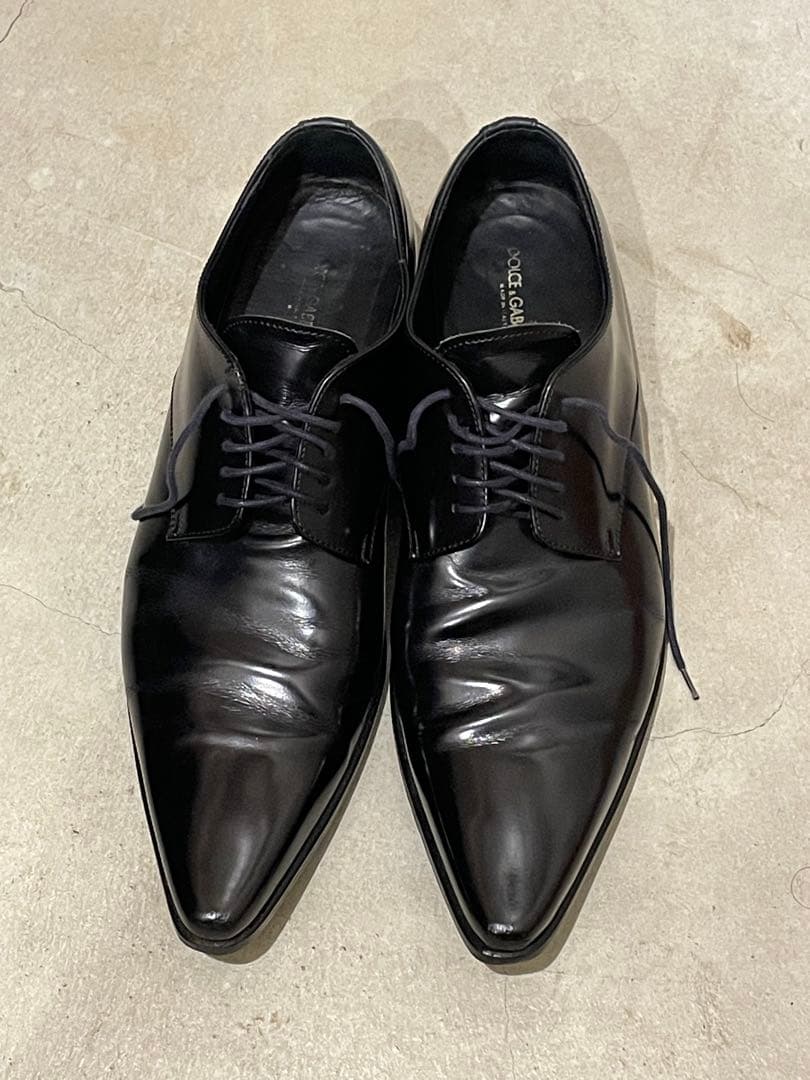 Gackt様専ブラックレザードレスシューズ ポインテッドトゥ