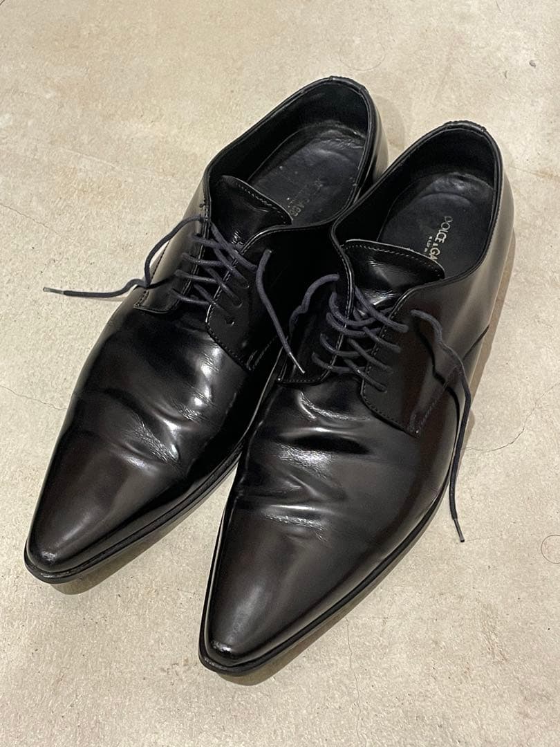 Gackt様専ブラックレザードレスシューズ ポインテッドトゥ