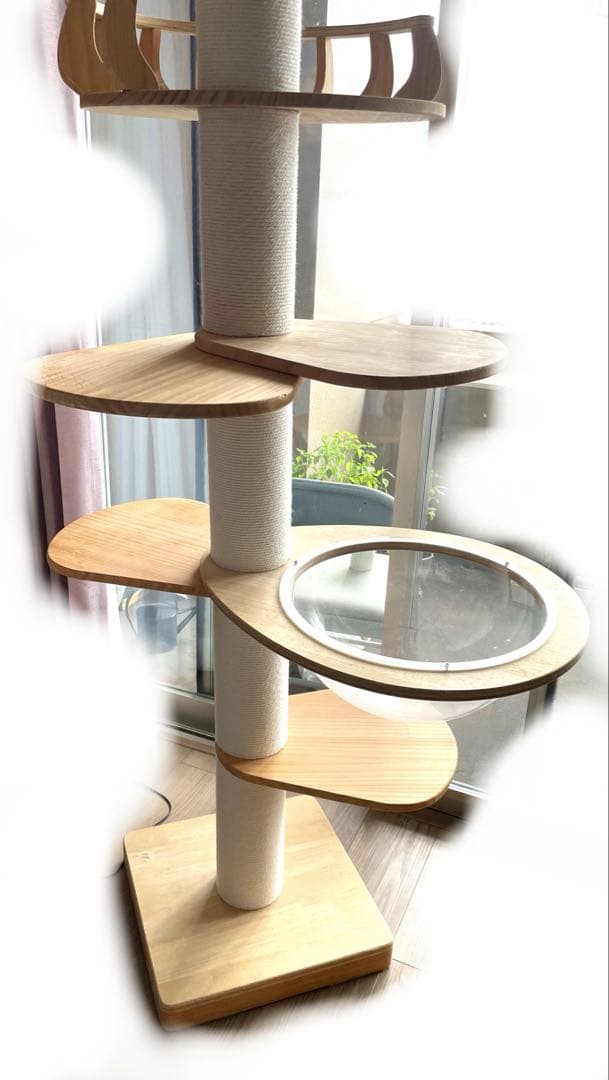 SUMIKA キミの木シリーズ 突っ張り型木製キャットタワー