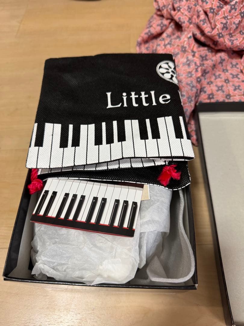 Little Pianist ブラック24.5 ピアノシューズ リトルピアニスト
