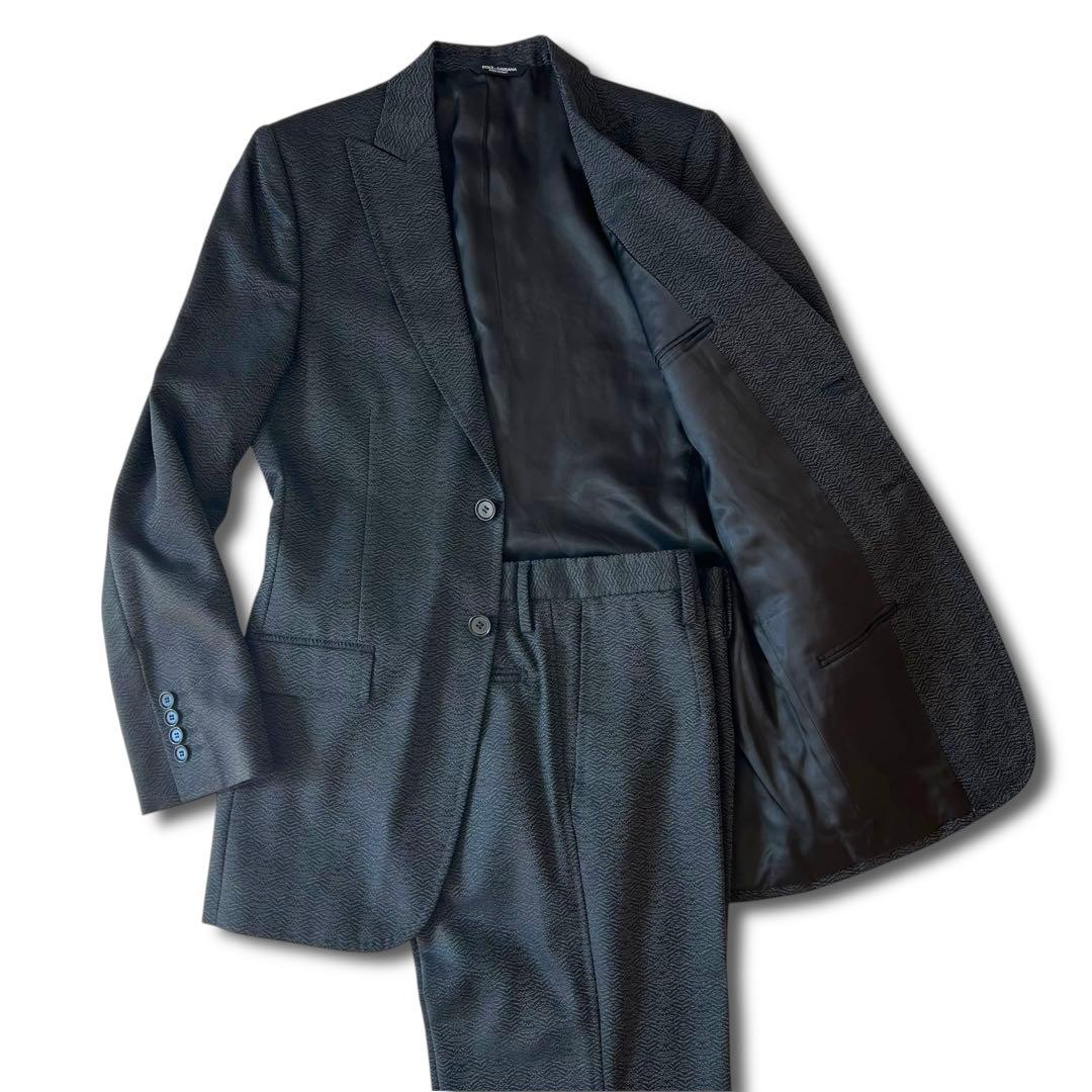 美品 ドルチェ アンド ガッバーナ ウェーブ ジャカード スーツ 44