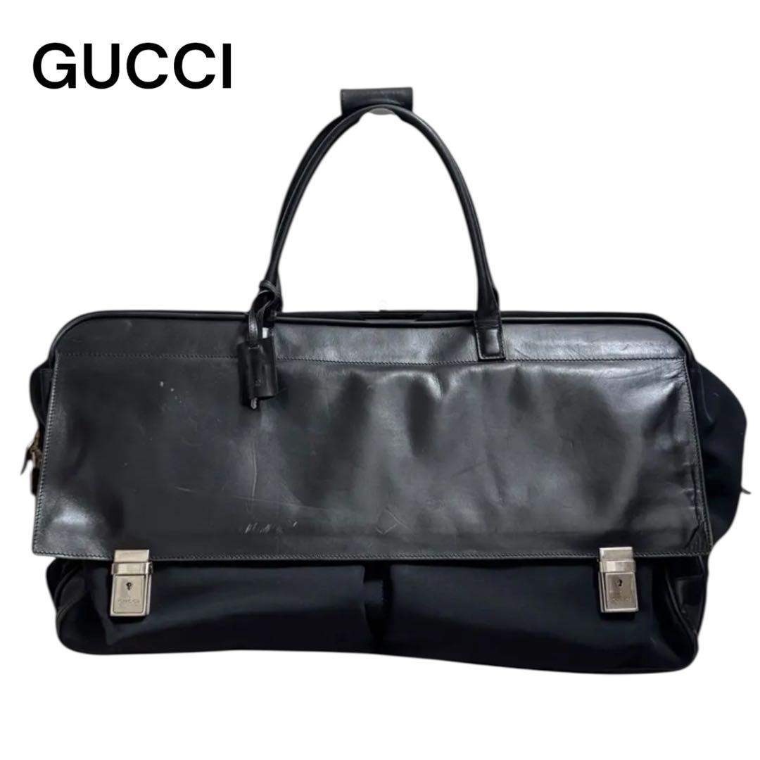 GUCCI グッチ　ボストンバッグ　キャリーケース　012•0477 ブラック