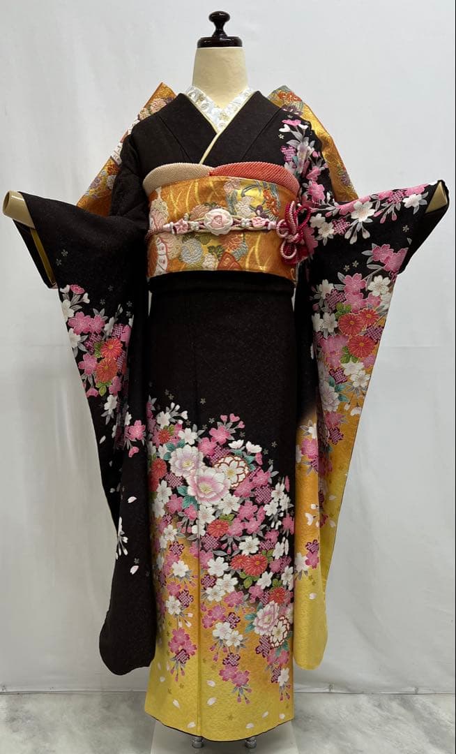 振り袖　フルセット　別誂長襦袢　成人式　金彩加工　結婚式　振袖　銀通し　687