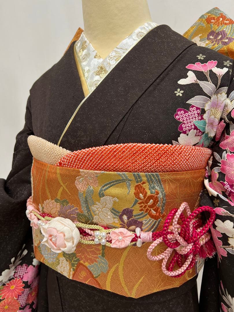 振り袖　フルセット　別誂長襦袢　成人式　金彩加工　結婚式　振袖　銀通し　687