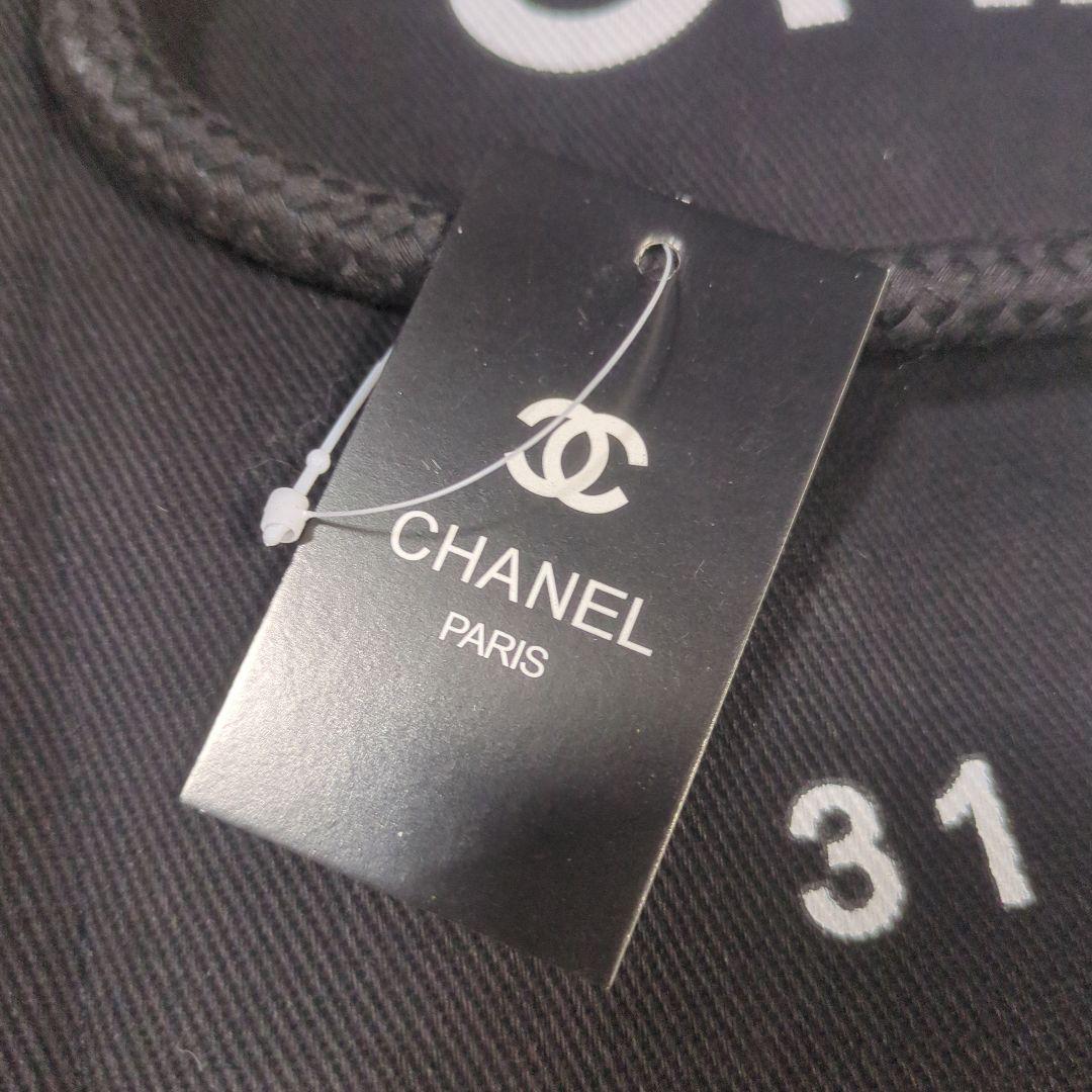 CHANEL ロゴ入り ブラックトートバッグ
