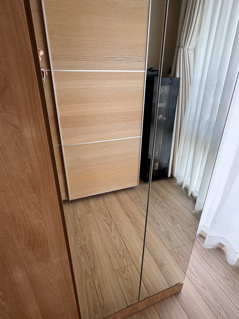 ディノス 壁面間仕切り ミラー ワードローブ ハンガー2段 幅60 高さ180