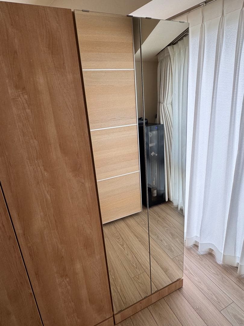 ディノス 壁面間仕切り ミラー ワードローブ ハンガー2段 幅60 高さ180