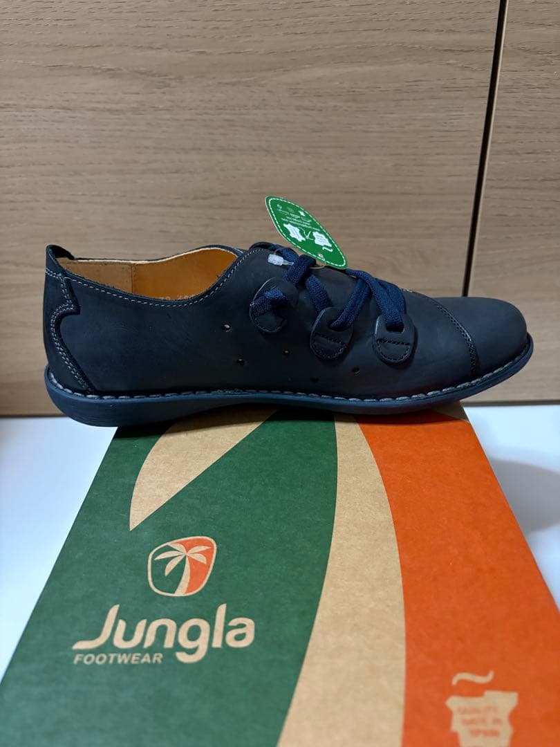 Jungla ネイビー レザー カジュアルシューズ
