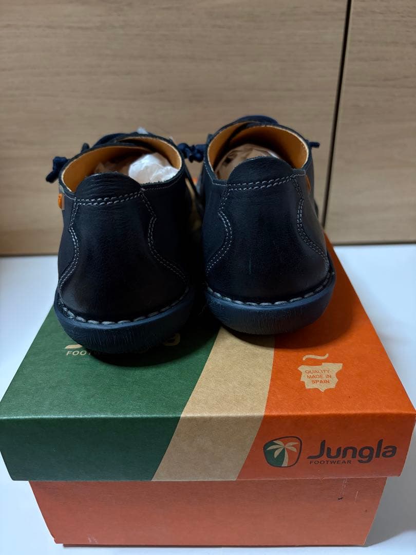 Jungla ネイビー レザー カジュアルシューズ