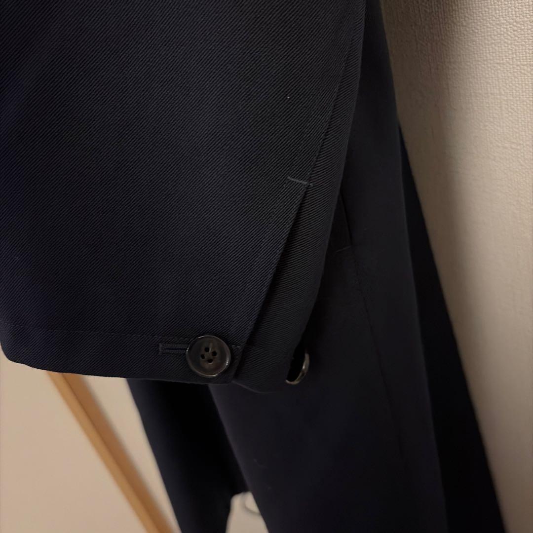 【CABaN】ウールギャバジン スタンドカラーコート ネイビーM　超美品