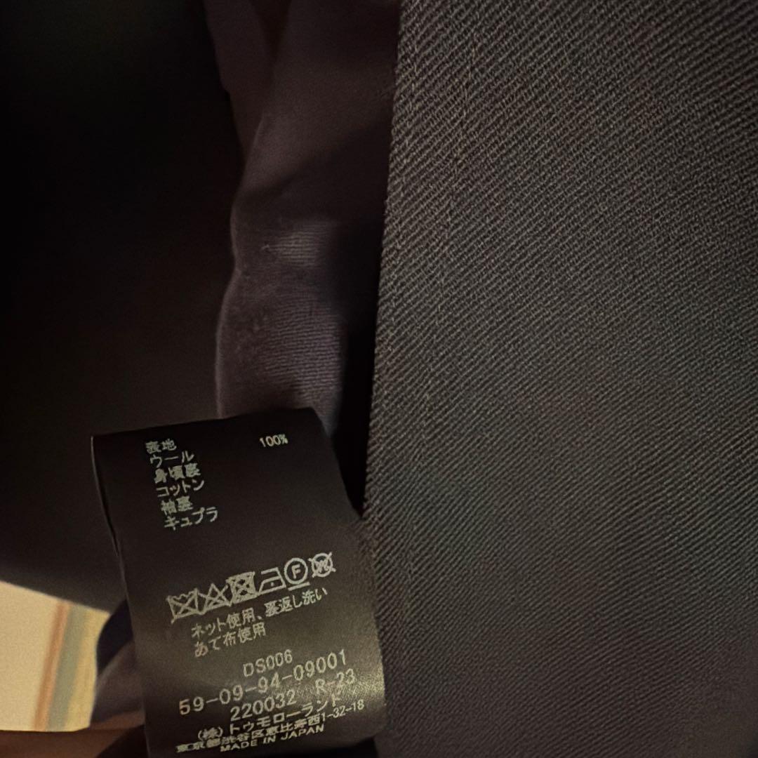 【CABaN】ウールギャバジン スタンドカラーコート ネイビーM　超美品