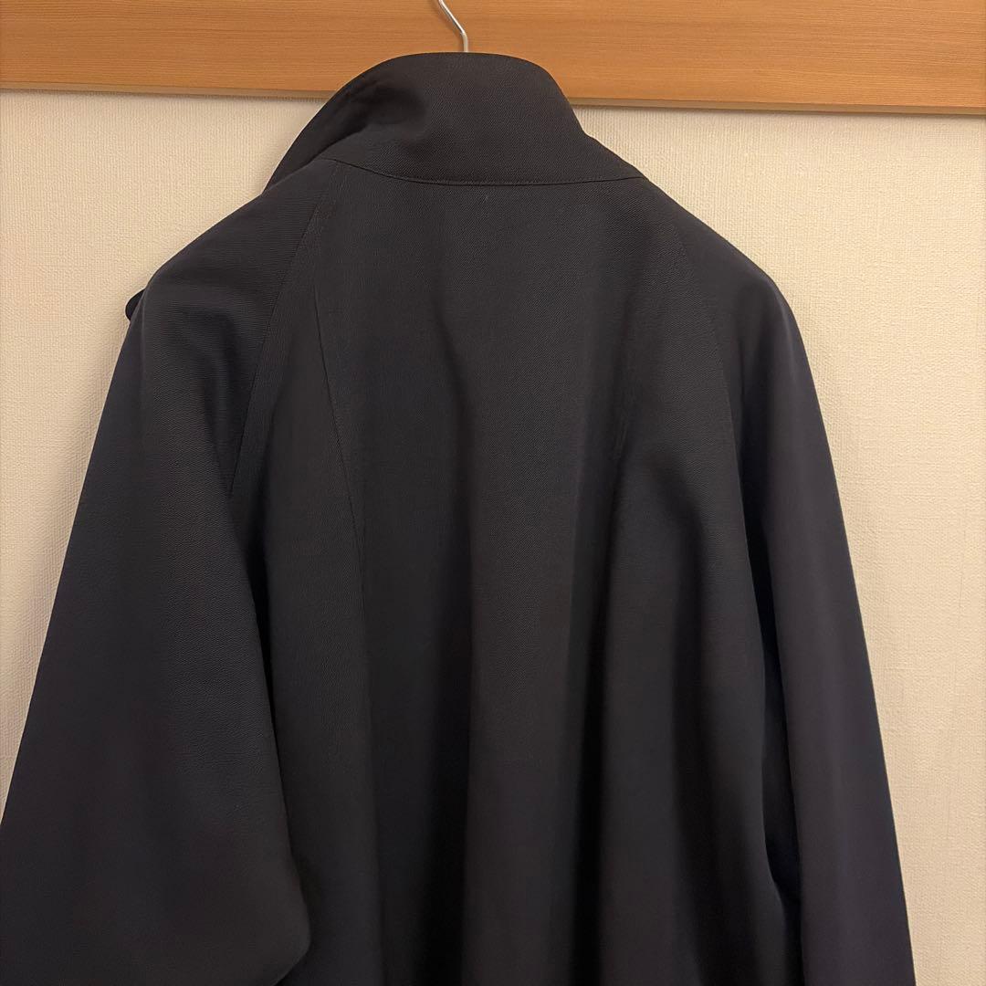 【CABaN】ウールギャバジン スタンドカラーコート ネイビーM　超美品