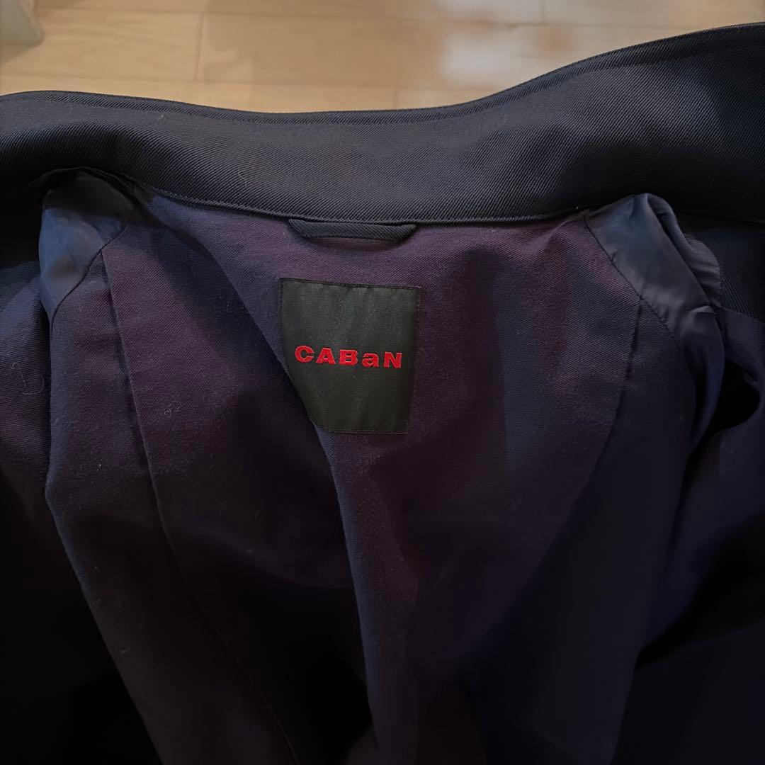【CABaN】ウールギャバジン スタンドカラーコート ネイビーM　超美品