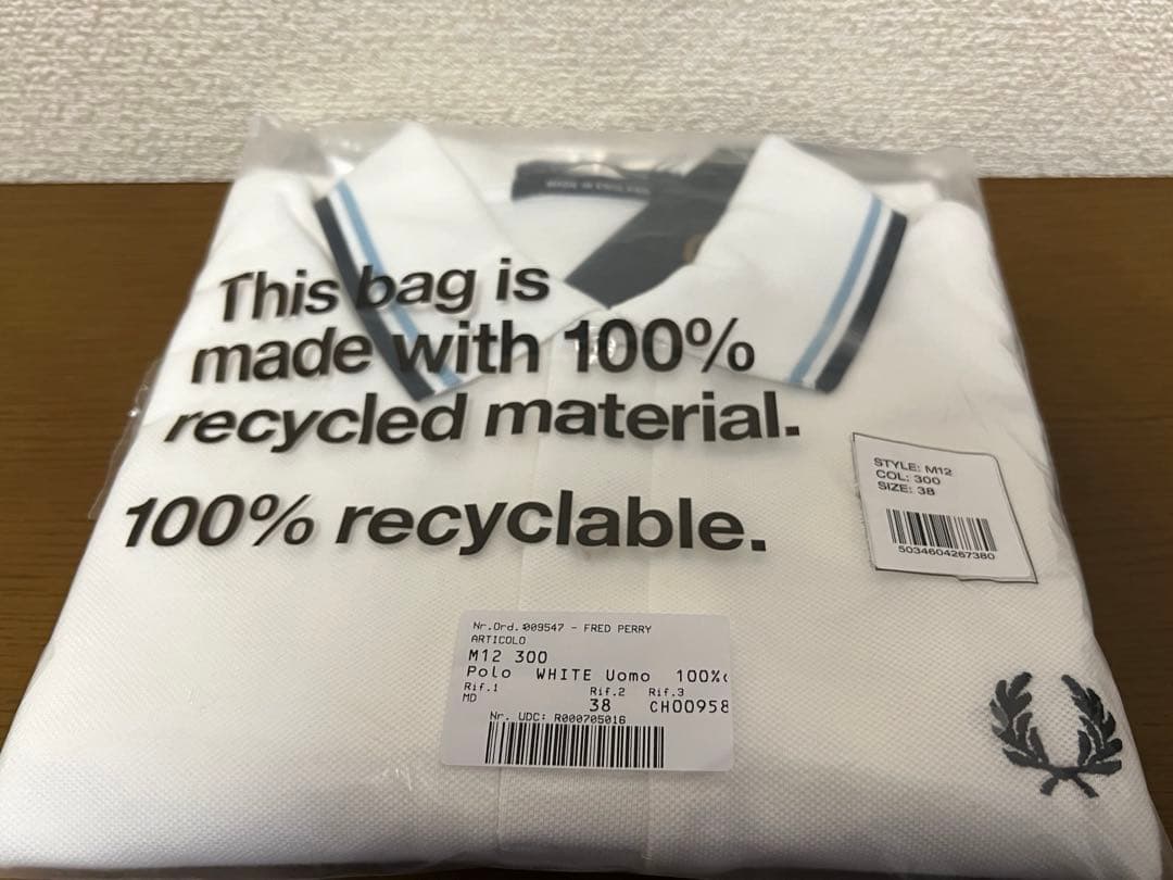 【新品未使用タグ付き】フレッドペリー　ポロシャツ　M12 38(Mサイズ)