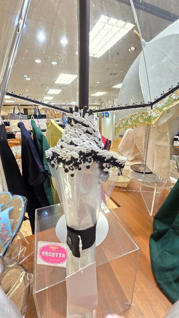 近沢レース　ハッピーアンブレラ　パンダ黒