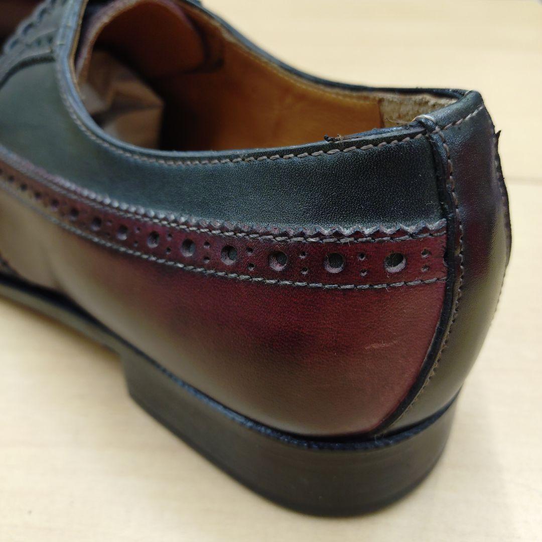 マウリツィオベリーニ 紳士靴 ブラック／ワイン 展示品 イタリア製 サイズ41