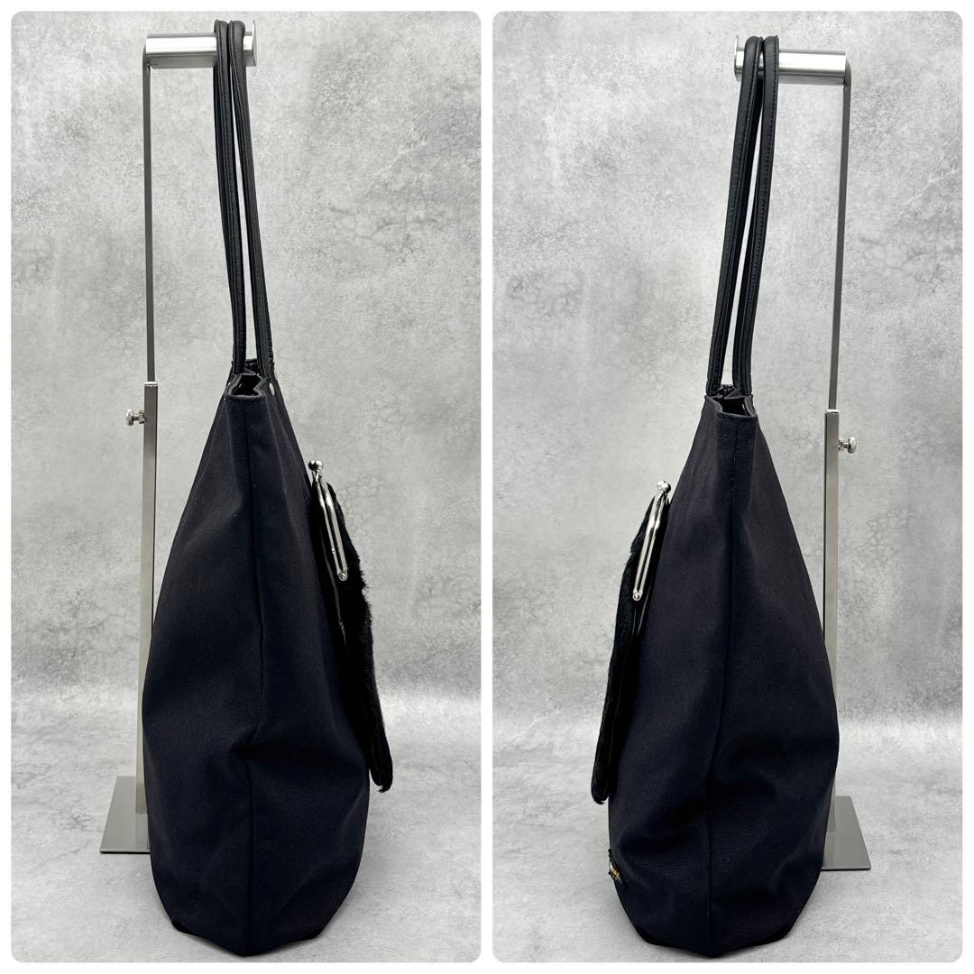 DEUX MILLE ドウミル トートバッグ がま口 水玉 フェイクファー A4