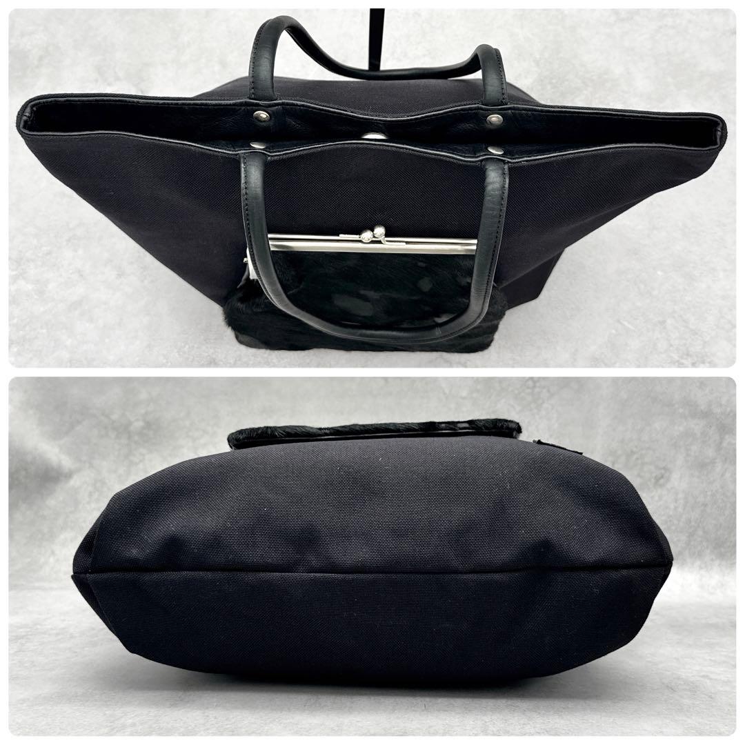 DEUX MILLE ドウミル トートバッグ がま口 水玉 フェイクファー A4