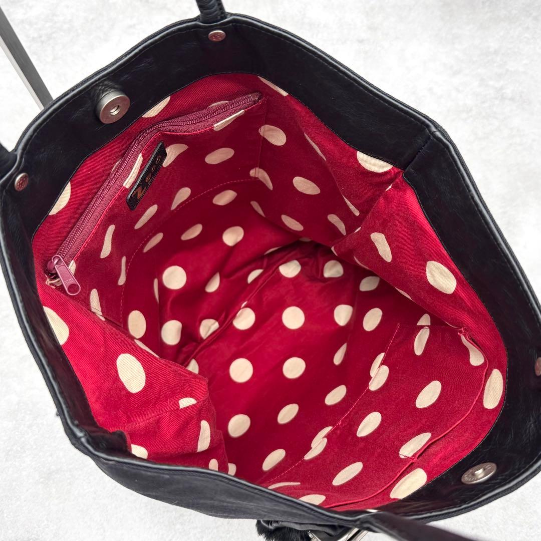 DEUX MILLE ドウミル トートバッグ がま口 水玉 フェイクファー A4