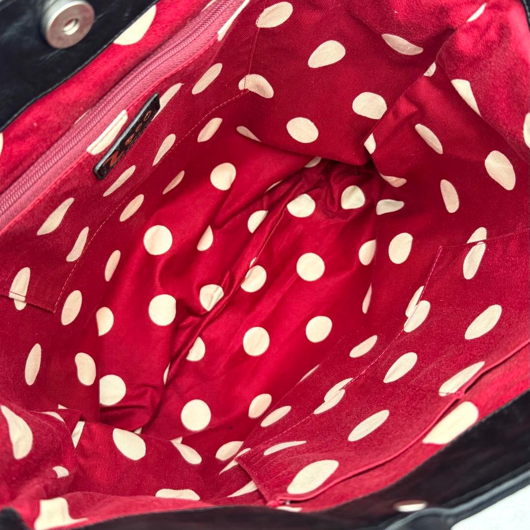 DEUX MILLE ドウミル トートバッグ がま口 水玉 フェイクファー A4