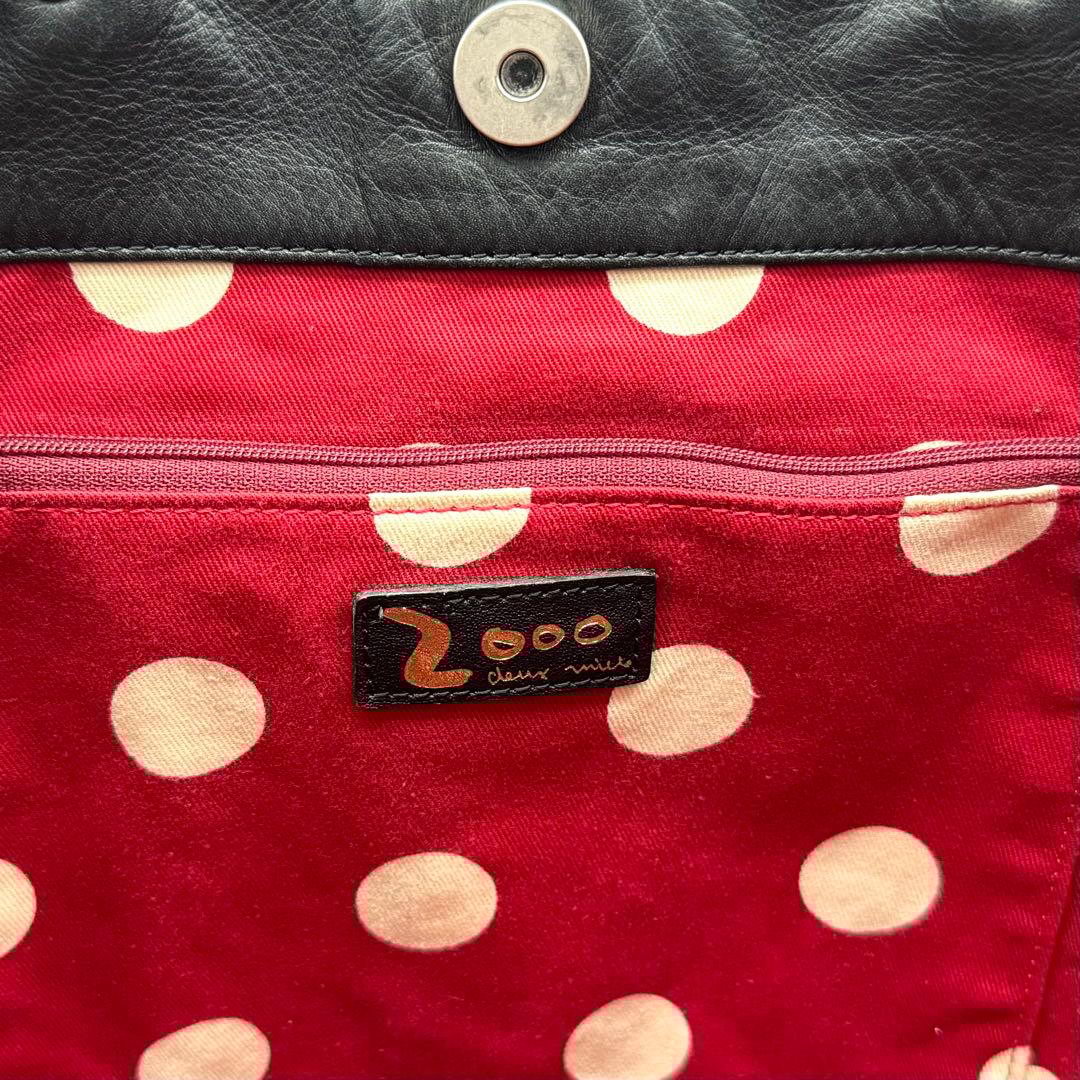 DEUX MILLE ドウミル トートバッグ がま口 水玉 フェイクファー A4