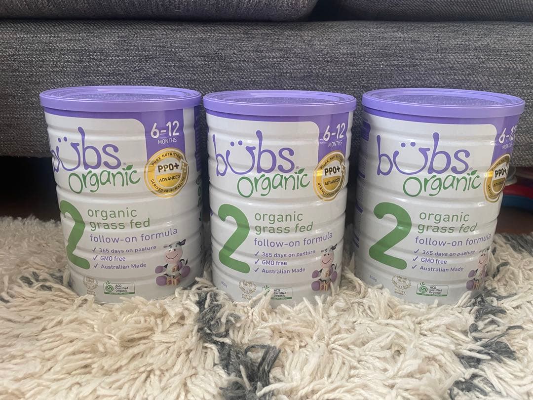 bubs organic 2 フォローオンミルク 3缶セット