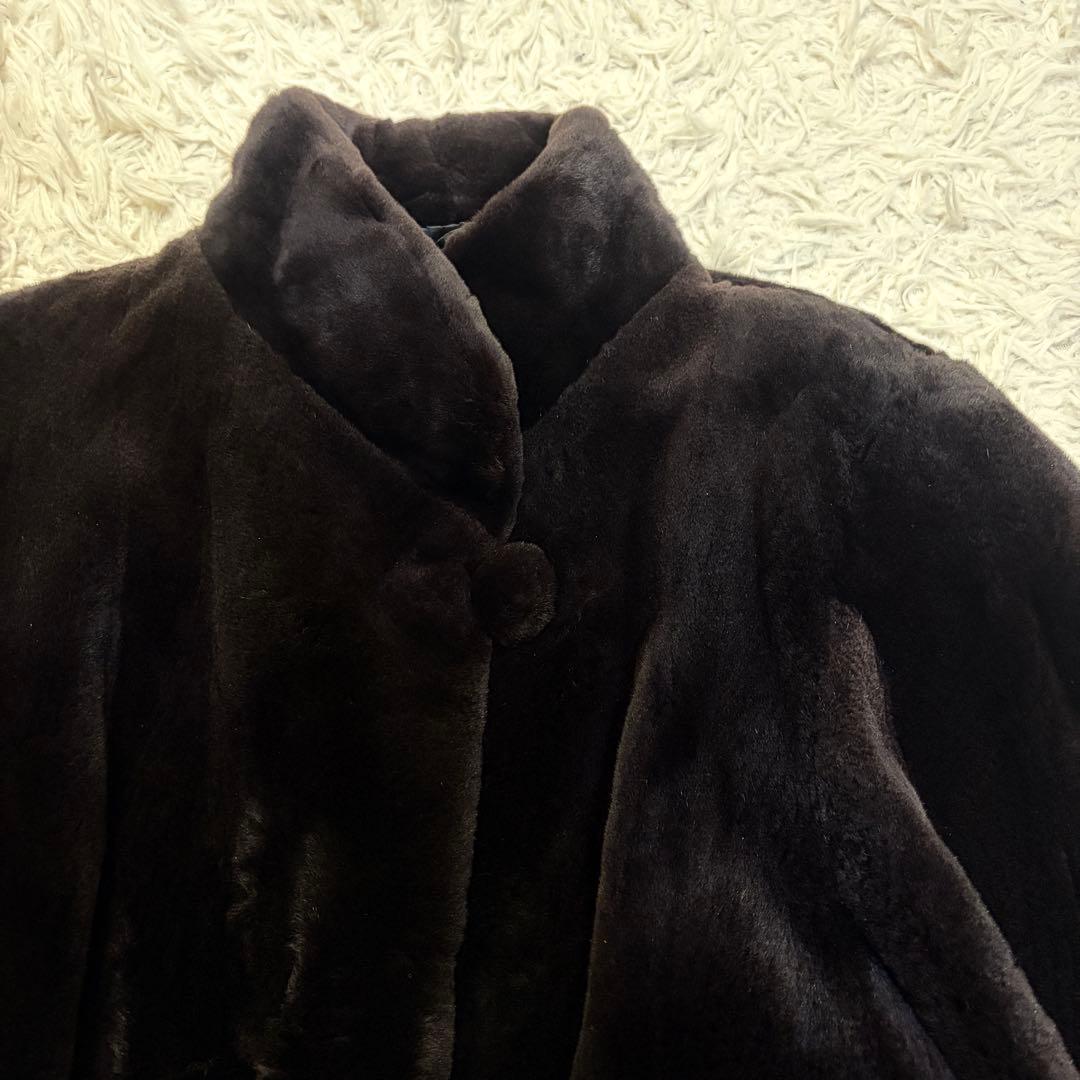 最高級 銀タグ サガミンク リアルファーコート 豪華裏地刺繍 シェアードミンク