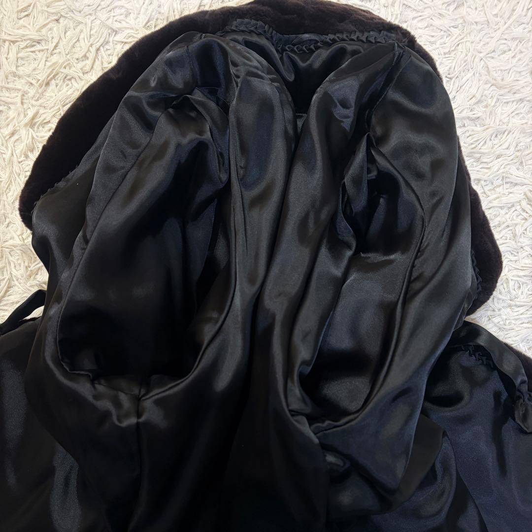 最高級 銀タグ サガミンク リアルファーコート 豪華裏地刺繍 シェアードミンク