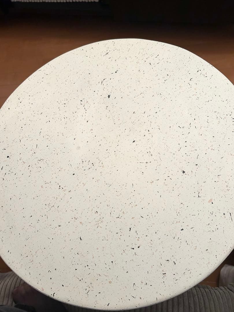 テラゾー柄　ラウンドテーブル/カフェテーブル/ローテーブル