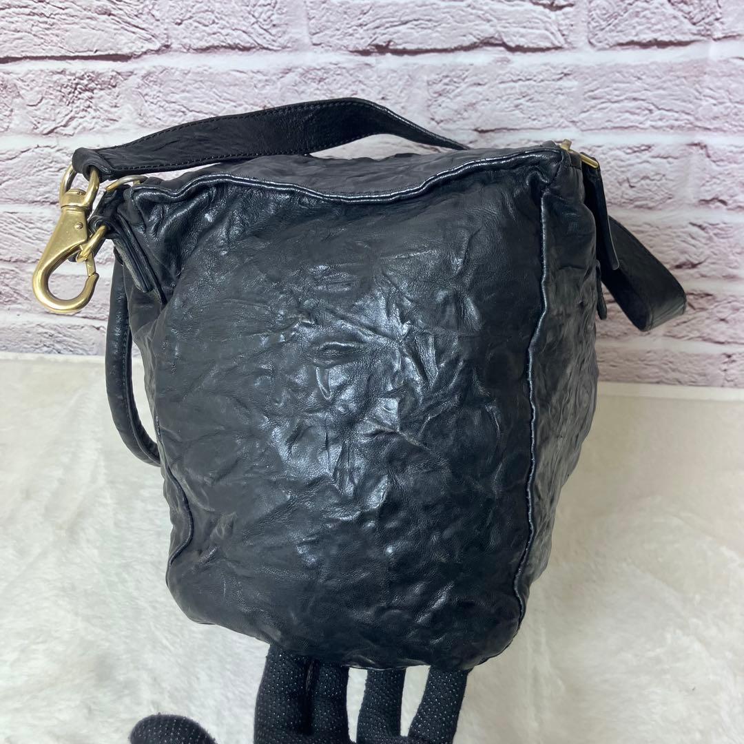 ジバンシー✨パンドラ 2way シワ加工 ロゴ金具 黒 ショルダーバッグ