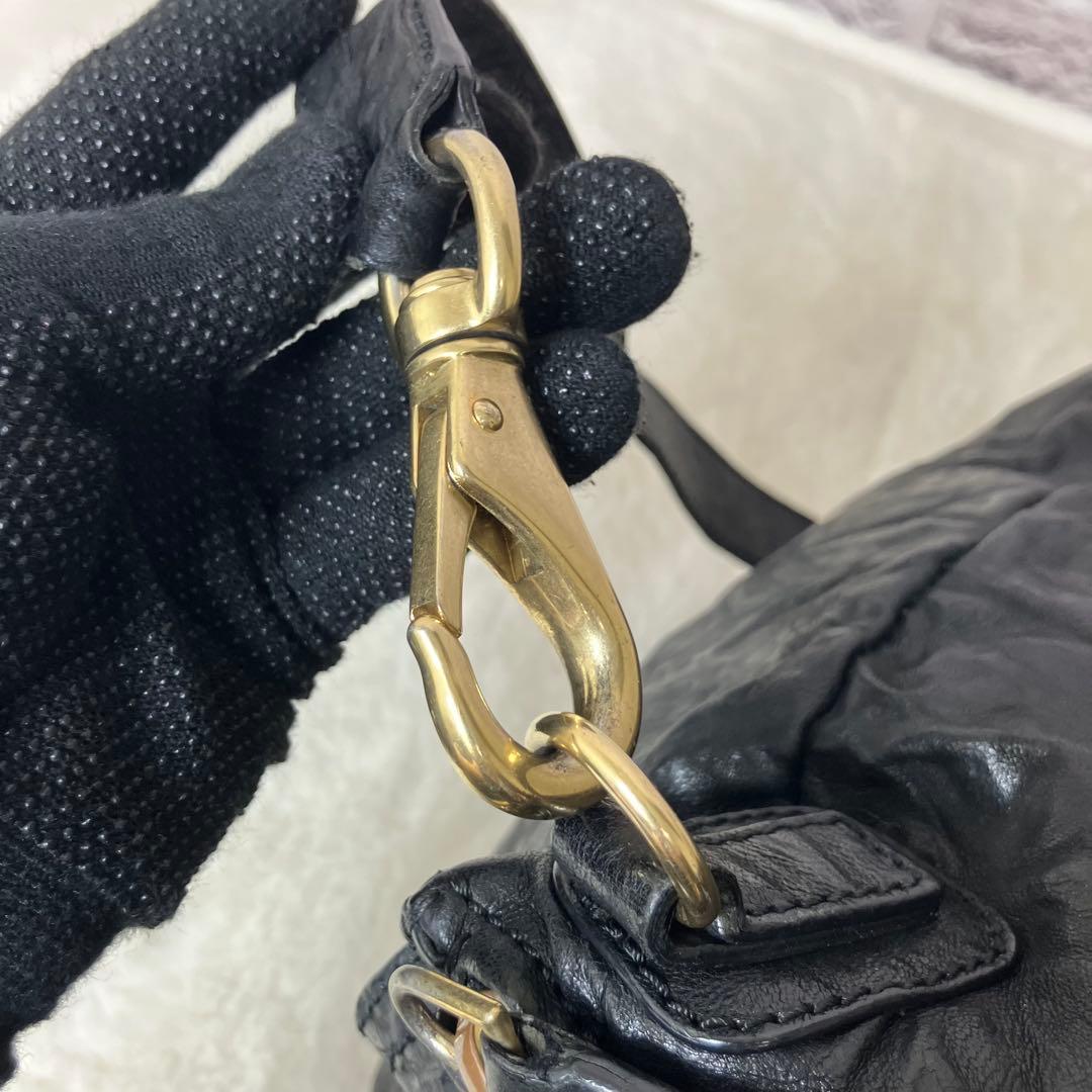 ジバンシー✨パンドラ 2way シワ加工 ロゴ金具 黒 ショルダーバッグ