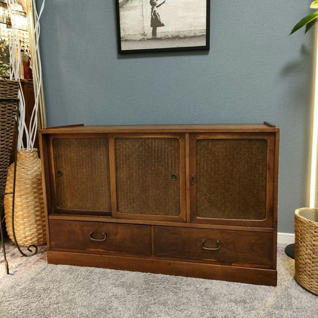 昭和レトロ和製アンティーク茶箪笥(下段)