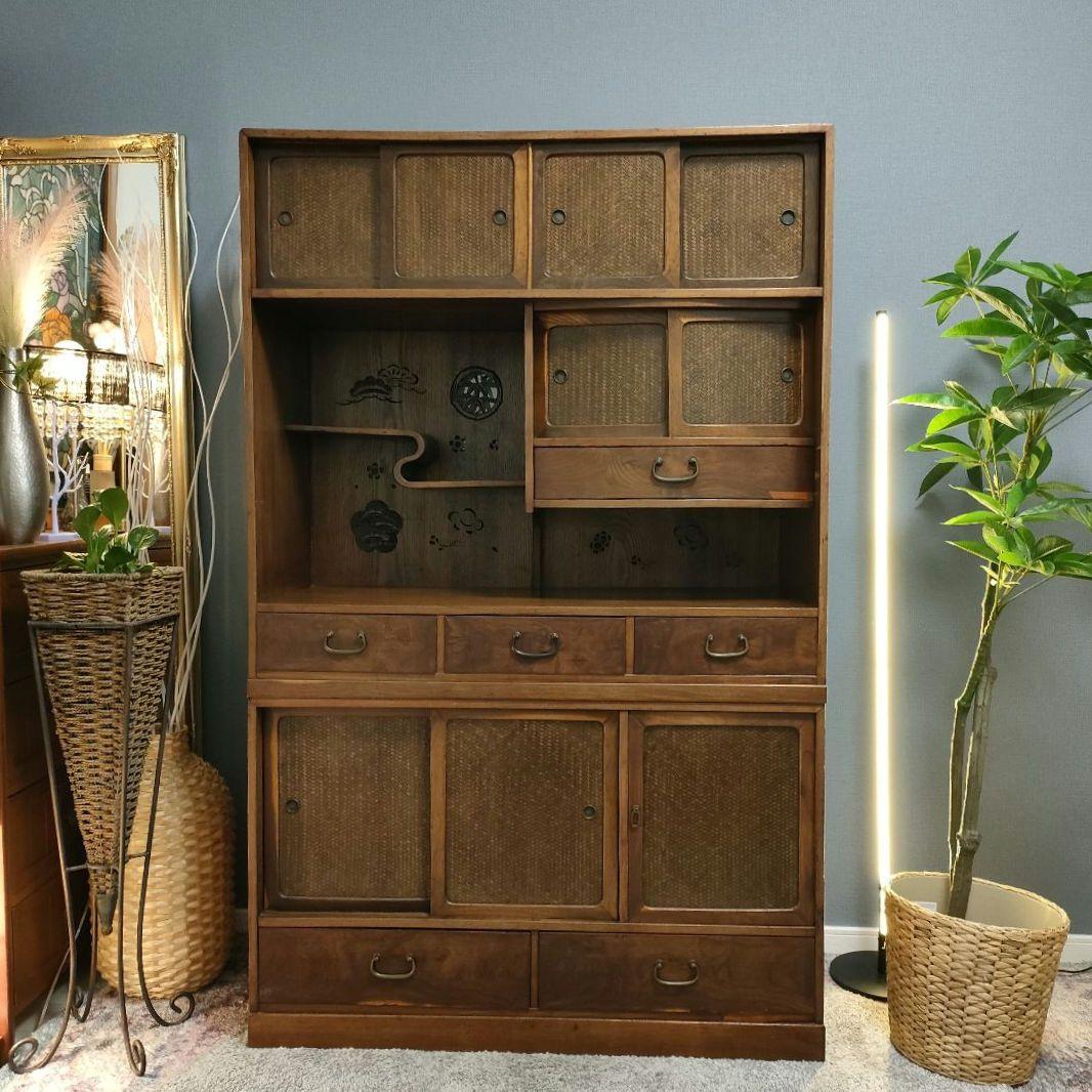 昭和レトロ和製アンティーク茶箪笥(下段)