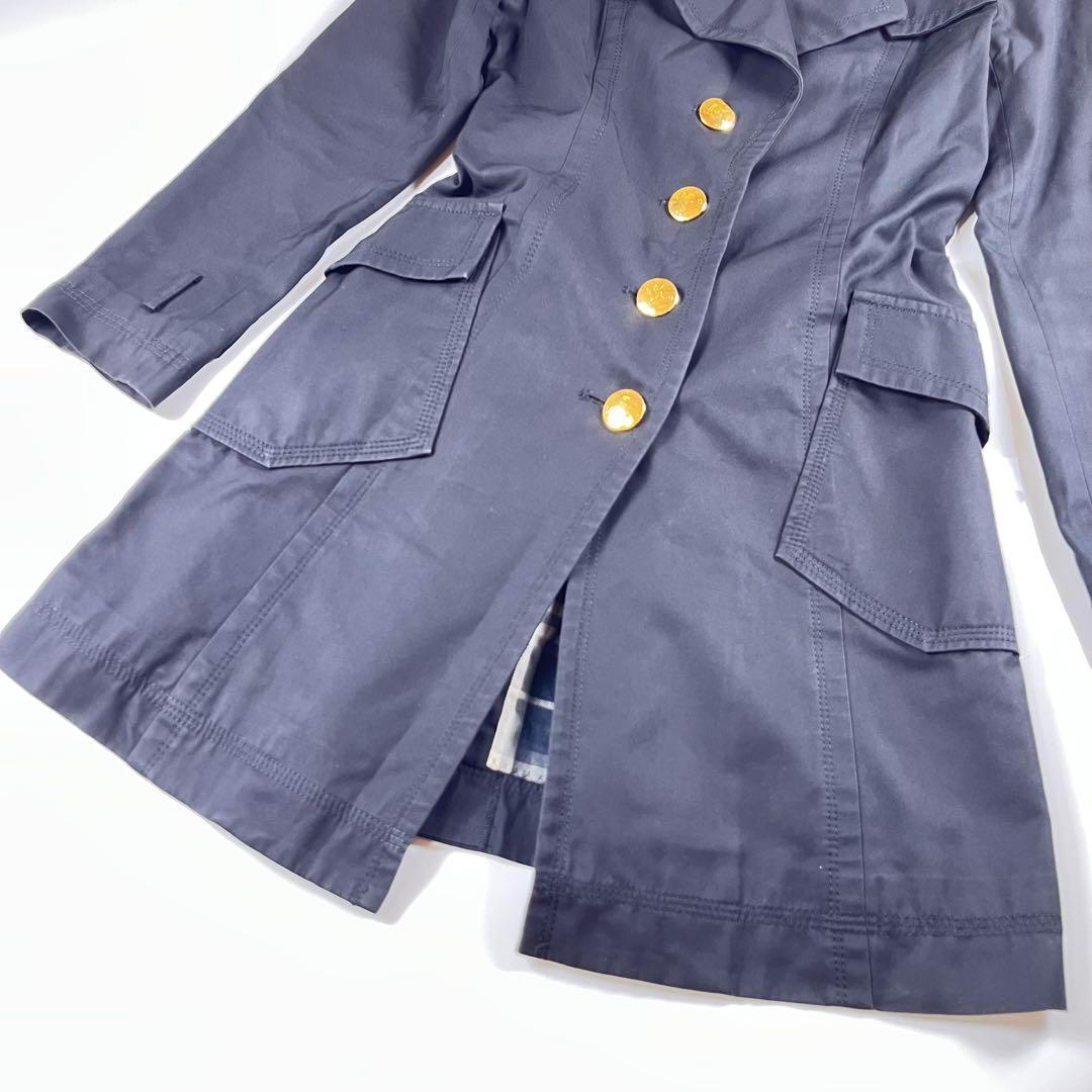 【極美品】バーバリーブルーレーベル トレンチコート ノバチェック 38 ブラック