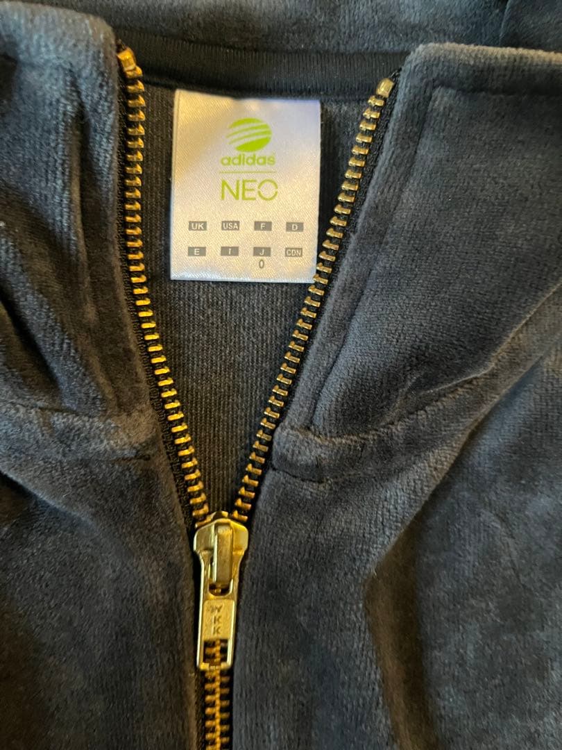 アディダス トラックジャケット ベロア　ネイビー　ゴールド　XL