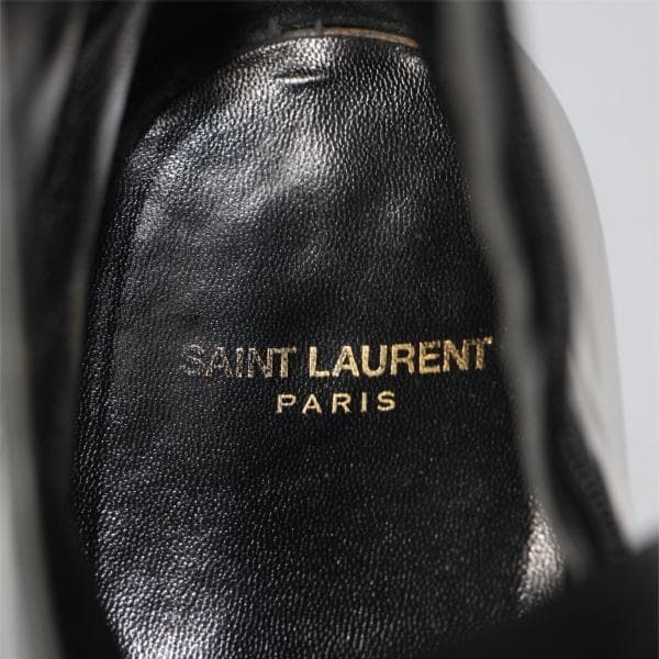 ク*ン様 サンローランパリ ショートブーツ 442221 黒 ブラック エナメル