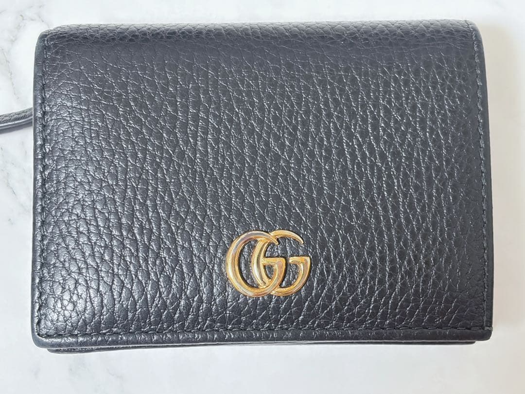 GUCCI 二つ折り財布 GG カードケース ウォレット ブラック