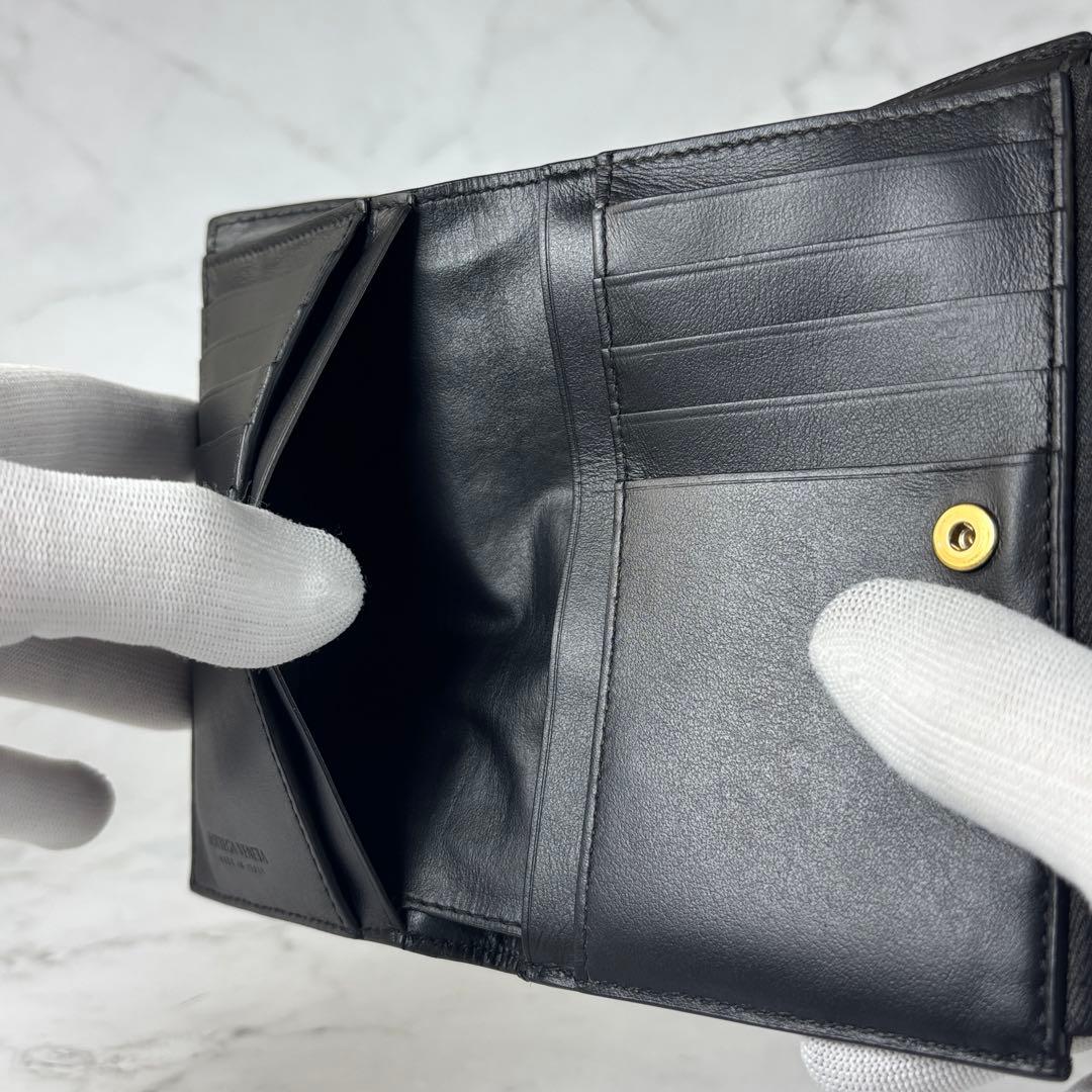 BOTTEGA VENETA ブラック 二つ折り 財布 イントレチャート
