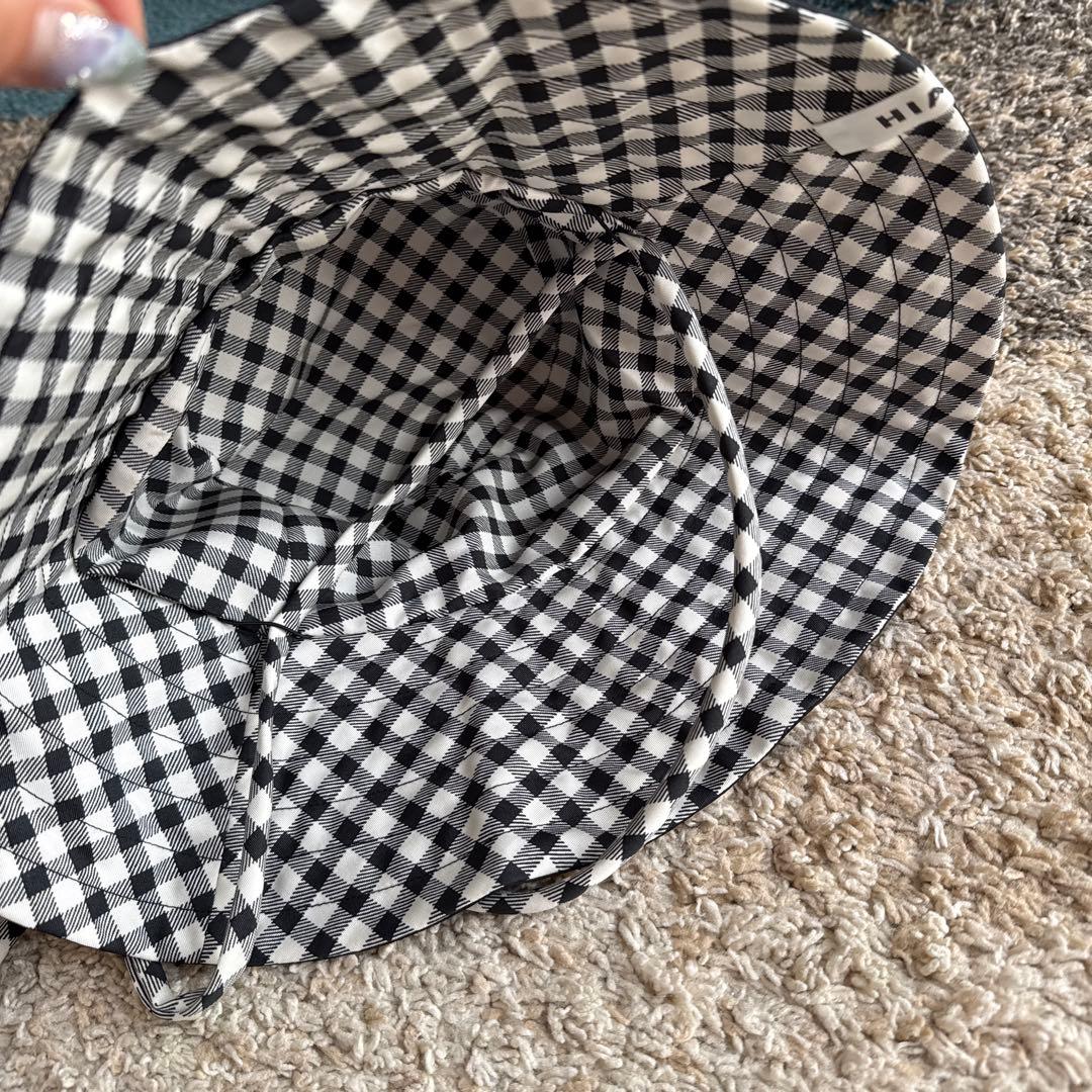 アウトドアハット ブラック ギンガムチェック