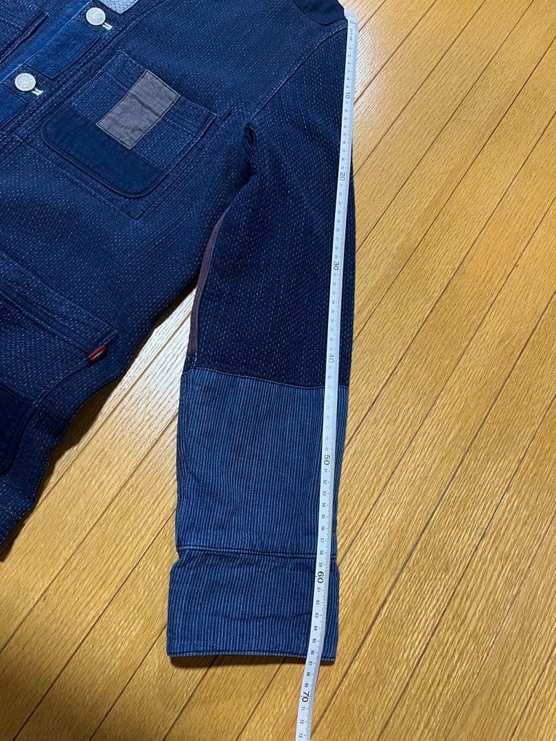 kasurira カスリラ ジャケット デニム コート 藍色 絣 カバーオール