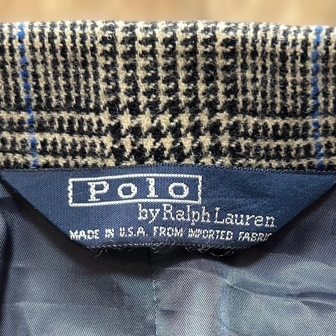 【USA製】90s ポロラルフローレン ダブルジャケット グレンチェック