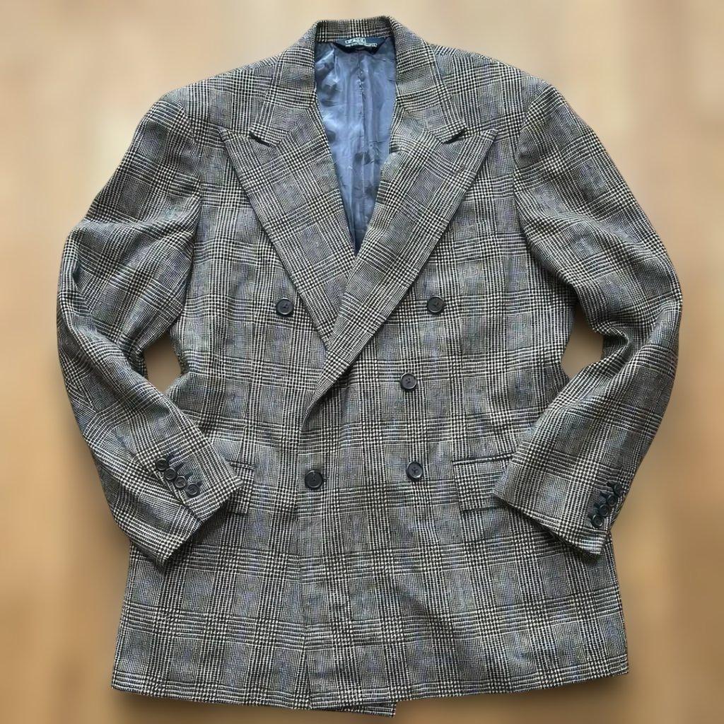 【USA製】90s ポロラルフローレン ダブルジャケット グレンチェック