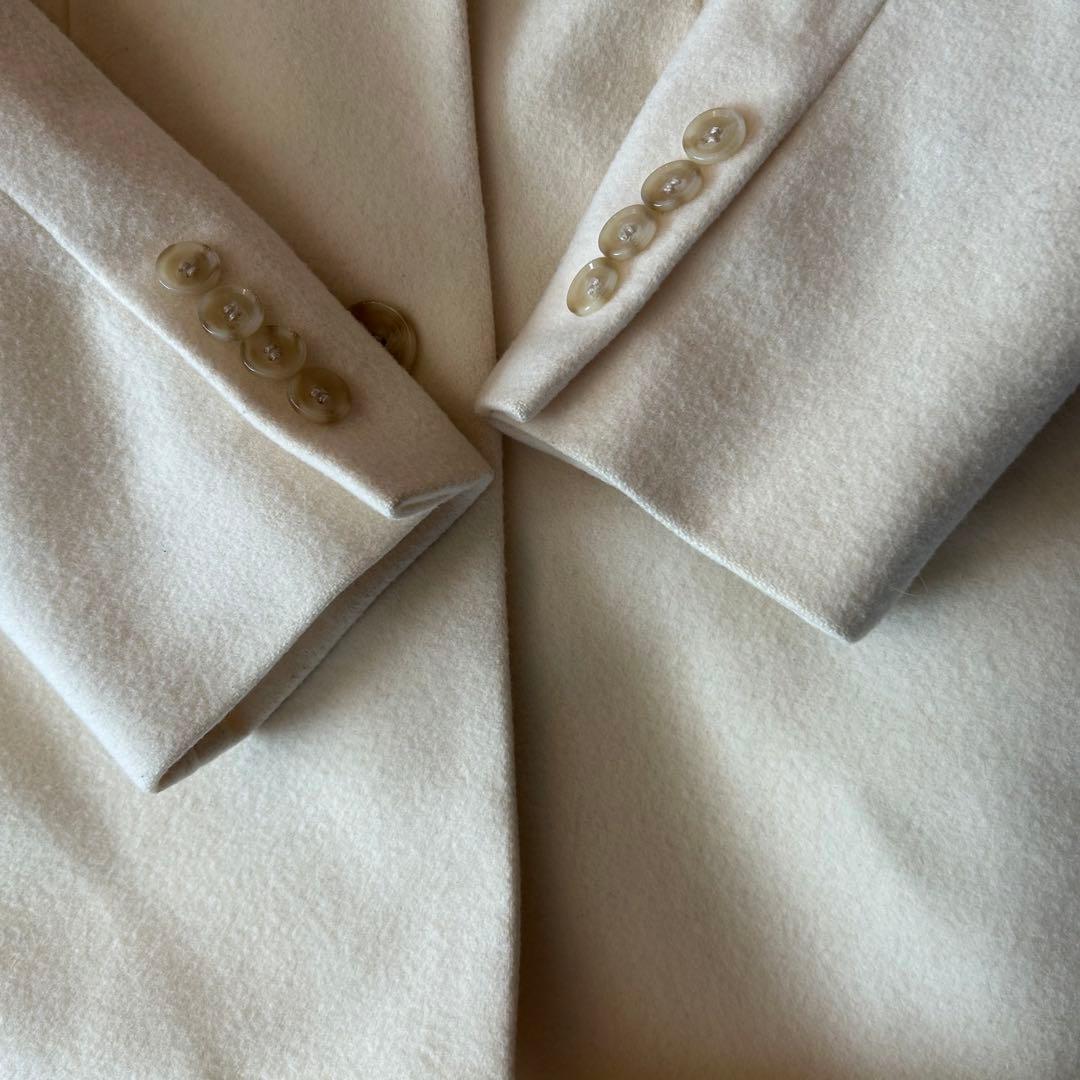 ♡ANAYI♡アナイ　メルトンチェスターコート　ロングコート　アイボリー36